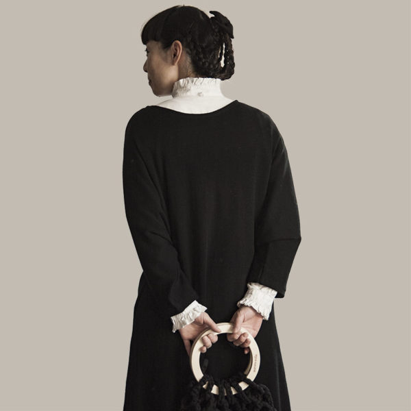 Kapalo merino wool black dress made in finland