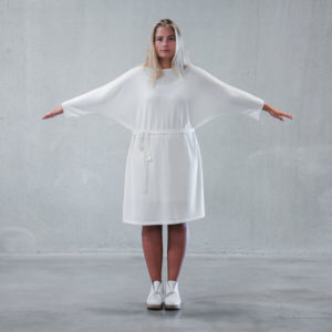 Kapalo merino wool white dress made in finland