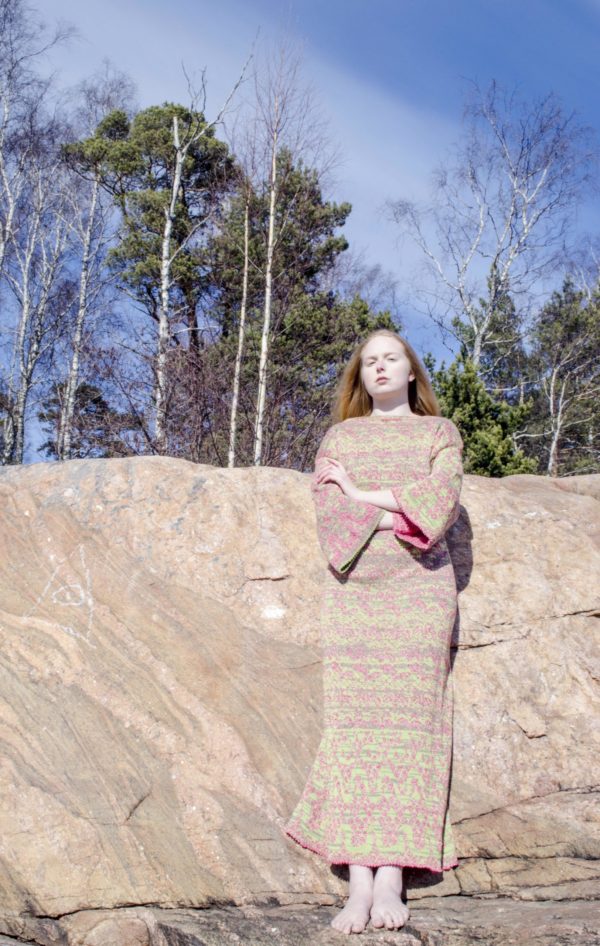 cotton dress knitted in fiskars finland