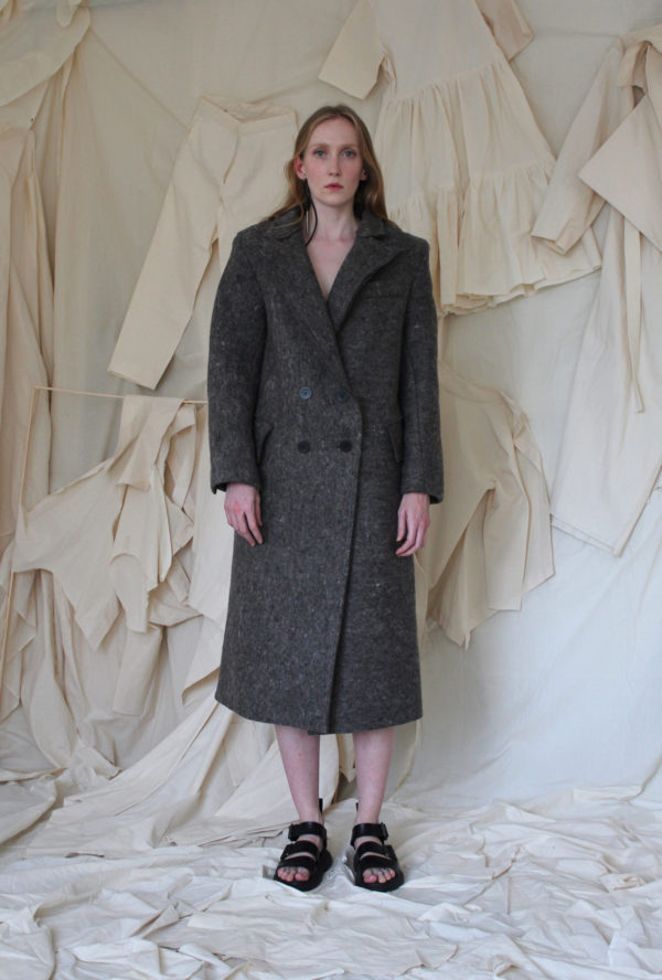 recycled wool coat made in england