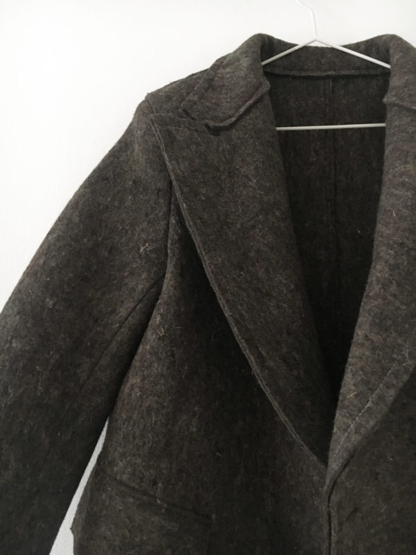 recycled wool coat made in england